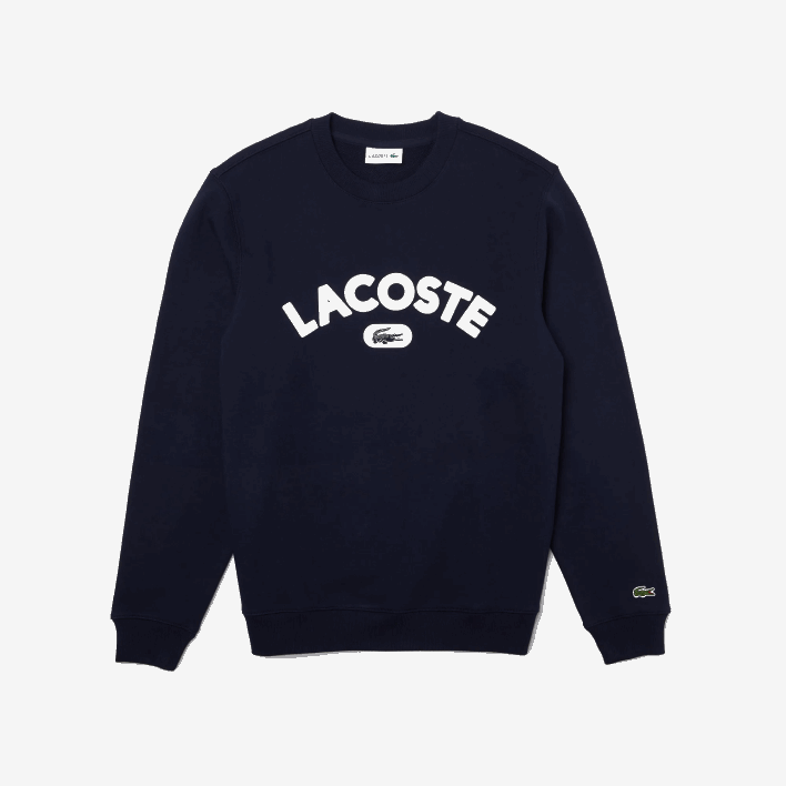 Lacoste Crew Neck Branded Terry Sweatshirt 646T1160 Navy Blue 166 Men