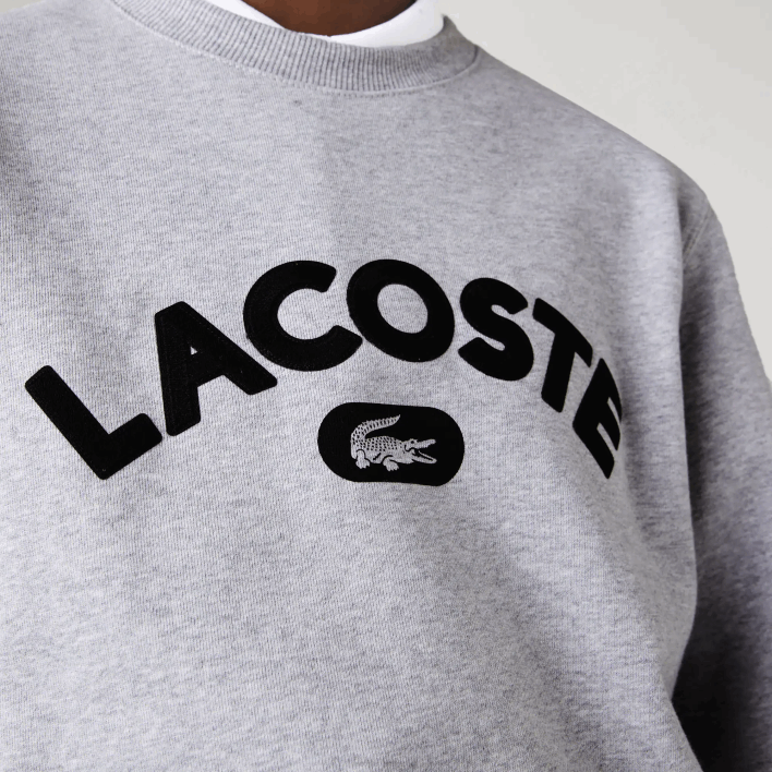 Lacoste Crew Neck Branded Terry Sweatshirt 646T1161 Grey Chine CCA Men