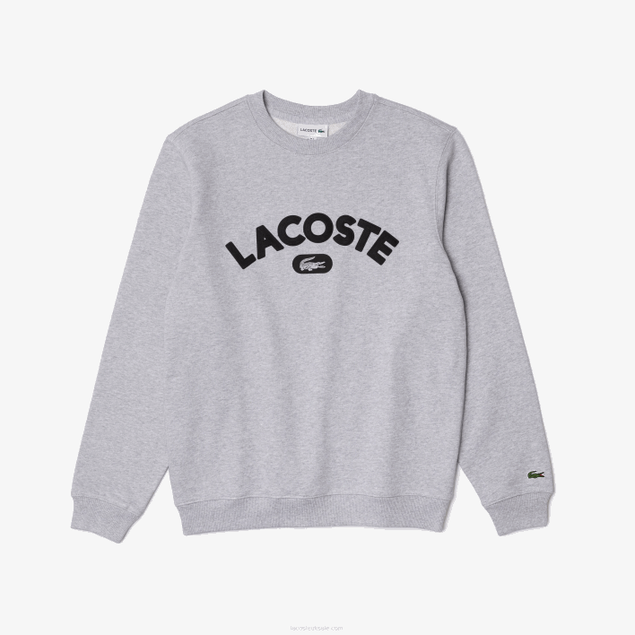 Lacoste Crew Neck Branded Terry Sweatshirt 646T1161 Grey Chine CCA Men