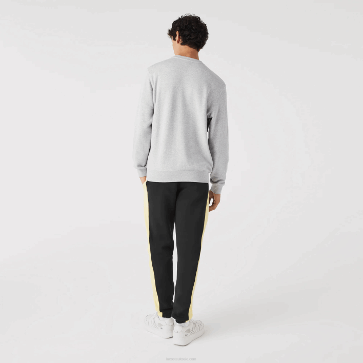 Lacoste Crocodile Print Crew Neck Sweatshirt 646T1030 Grey Chine CCA Men