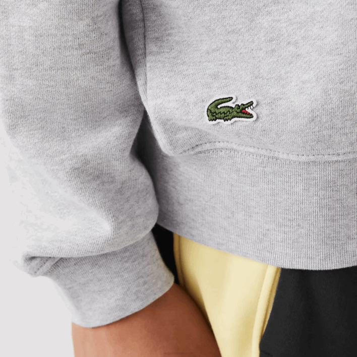 Lacoste Crocodile Print Crew Neck Sweatshirt 646T1030 Grey Chine CCA Men
