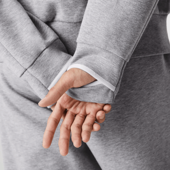 Lacoste High-Neck Cotton Blend Zip Sweatshirt 646T1022 Grey Chine CCA Men