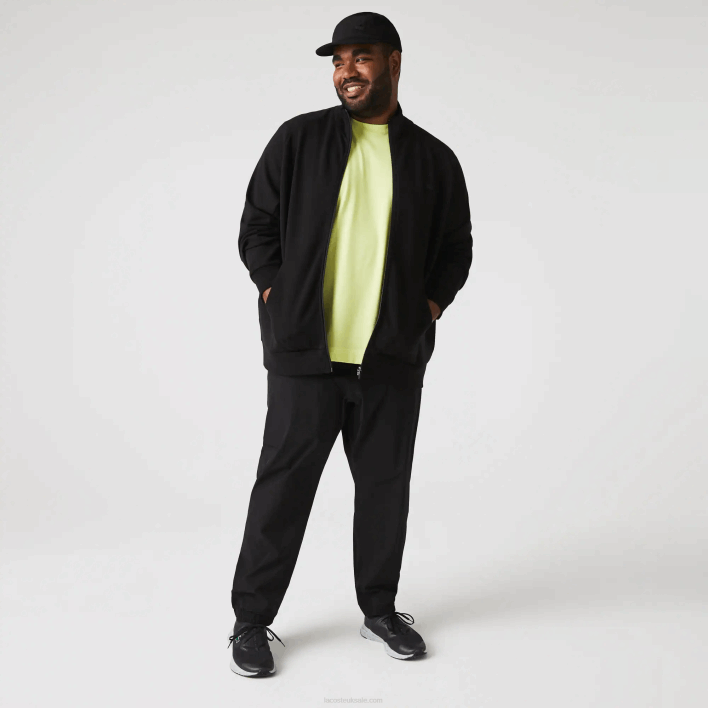 Lacoste High-Neck Cotton Blend Zip Sweatshirt 646T1023 Black 031 Men