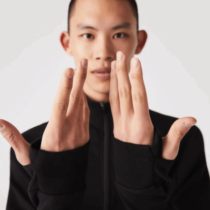 Lacoste High-Neck Cotton Blend Zip Sweatshirt 646T1023 Black 031 Men