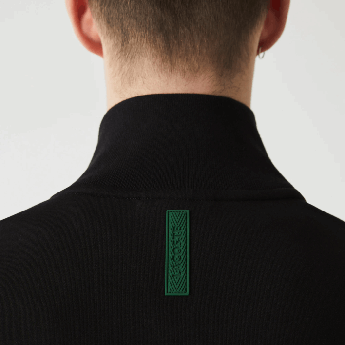 Lacoste High-Neck Cotton Blend Zip Sweatshirt 646T1023 Black 031 Men