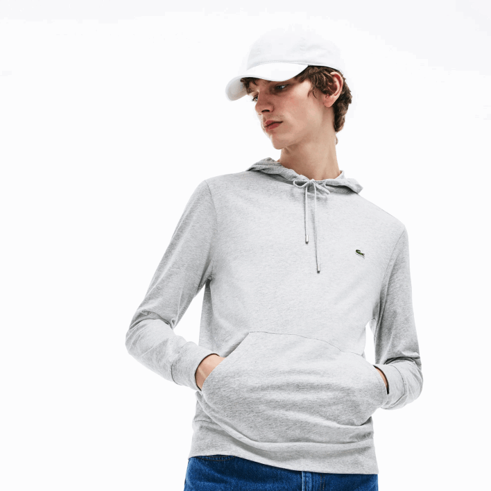 Lacoste Hooded Cotton Jersey Sweatshirt 646T713 Grey Chine CCA Men