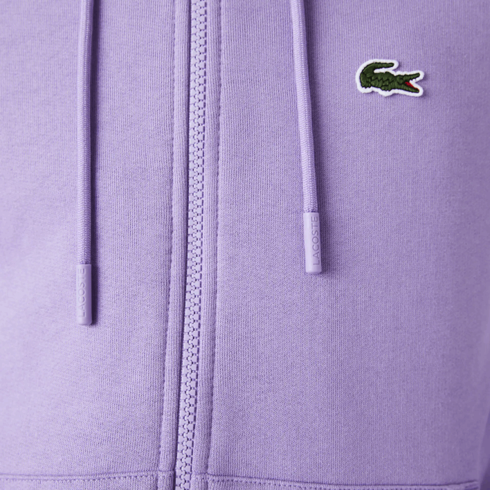 Lacoste Kangaroo Pocket Fleece Zipped Sweatshirt 646T1102 Purple GFU Men