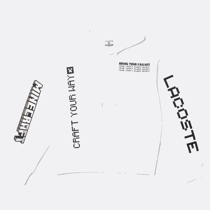 Lacoste LIVE x Minecraft Loose Fit Fleece Hoodie 646T1165 White 001 Men