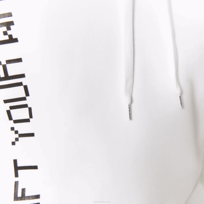 Lacoste LIVE x Minecraft Loose Fit Fleece Hoodie 646T1165 White 001 Men