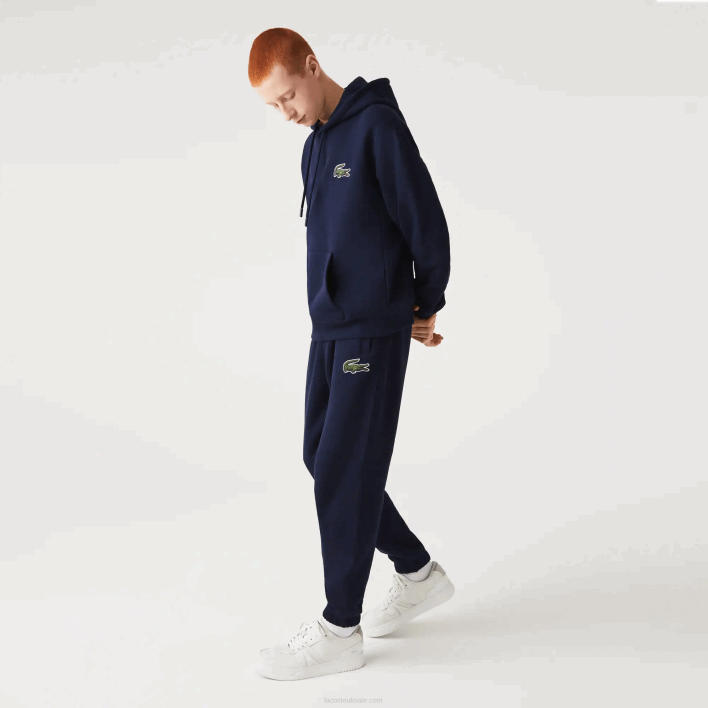 Lacoste Loose Fit Hooded Organic Cotton Sweatshirt 646T366 Navy Blue 166 Men