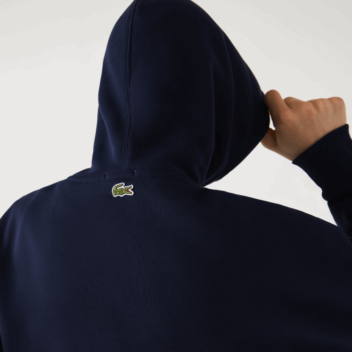 Lacoste Loose Fit Hooded Organic Cotton Sweatshirt 646T366 Navy Blue 166 Men