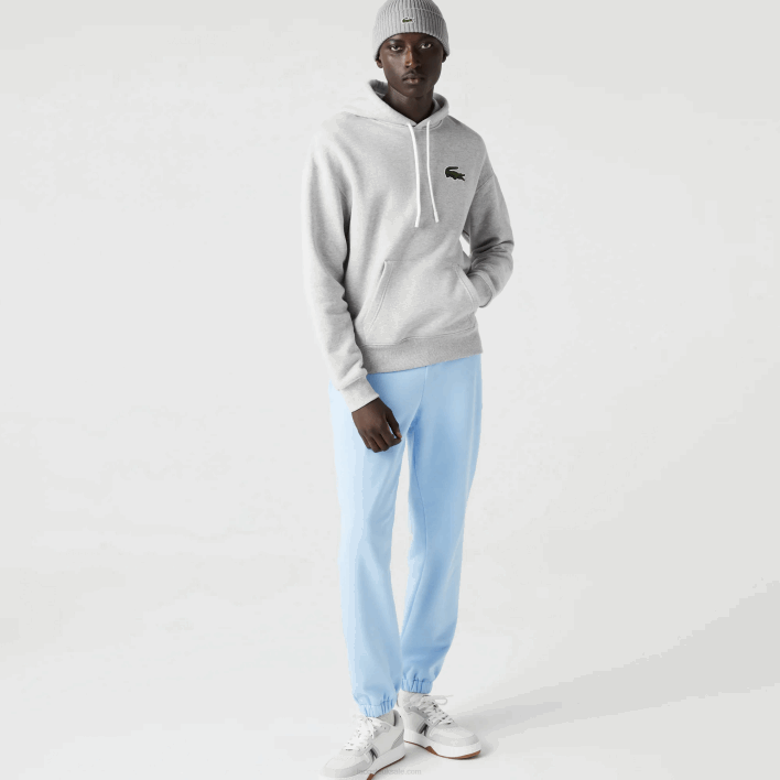 Lacoste Loose Fit Hooded Organic Cotton Sweatshirt 646T368 Grey Chine CCA Men