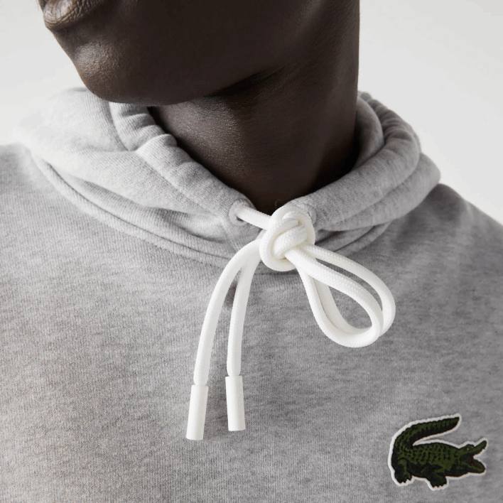 Lacoste Loose Fit Hooded Organic Cotton Sweatshirt 646T368 Grey Chine CCA Men