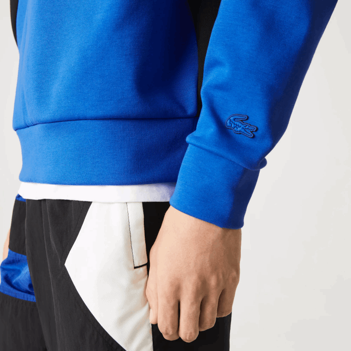 Lacoste Loose Fit Patchwork Effect Sweatshirt 646T956 Blue White NNE Men