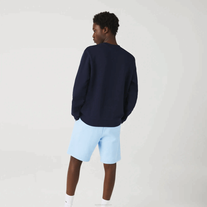 Lacoste Made In France Organic Cotton Fleece Sweatshirt 646T1181 Navy Blue 166 Men