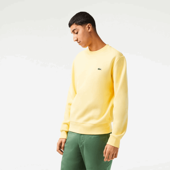 Lacoste Organic Brushed Cotton Sweatshirt 646T271 Yellow 107 Men
