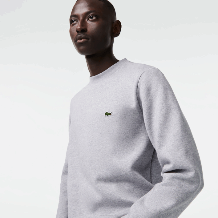 Lacoste Organic Brushed Cotton Sweatshirt 646T287 Grey Chine CCA Men