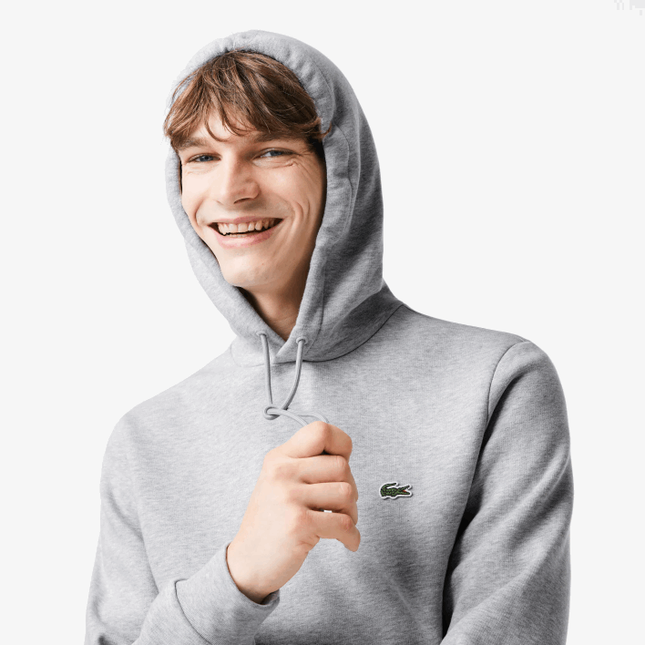Lacoste Organic Cotton Hooded Sweatshirt 646T288 Grey Chine CCA Men