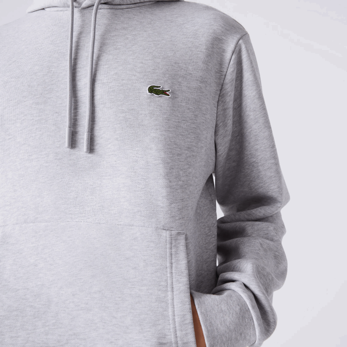 Lacoste Organic Cotton Hooded Sweatshirt 646T288 Grey Chine CCA Men