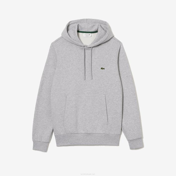Lacoste Organic Cotton Hooded Sweatshirt 646T288 Grey Chine CCA Men