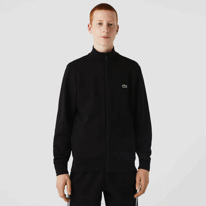 Lacoste Regular Fit Brushed Fleece Zippered Sweatshirt 646T1269 Black 031 Men