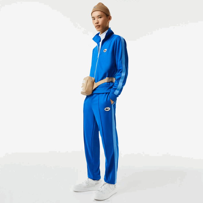 Lacoste Regular Fit High-Neck Pique Zip Sweatshirt 646T1017 Blue K1Q Men