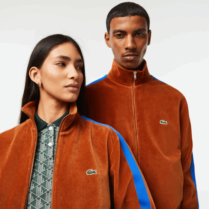 Lacoste Regular Fit Velvet Zip Sweatshirt 646T1117 Brown 3PB Men