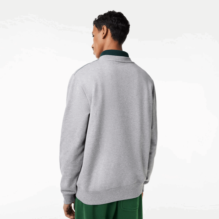 Lacoste Round Neck Unbrushed Fleece Sweatshirt 646T301 Grey Chine CCA Men