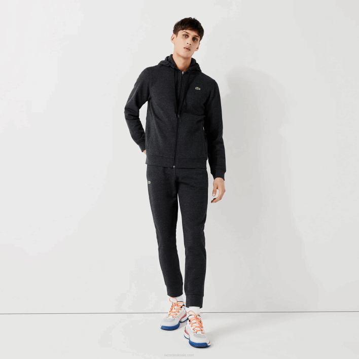 Lacoste SPORT Lightweight Bi-material Hoodie 646T1126 Grey H88 Men