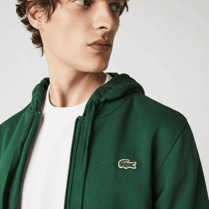 Lacoste SPORT Lightweight Bi-material Hoodie 646T1163 Green S30 Men