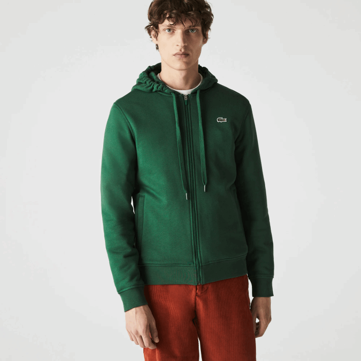 Lacoste SPORT Lightweight Bi-material Hoodie 646T1163 Green S30 Men