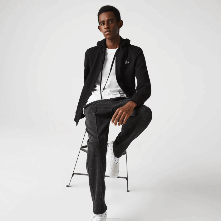 Lacoste SPORT Lightweight Bi-material Hoodie 646T947 Black C31 Men