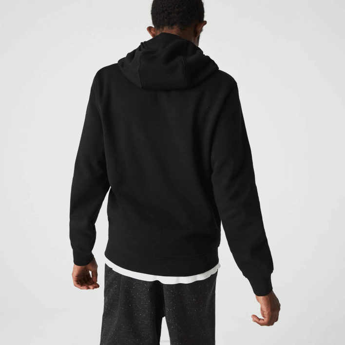 Lacoste SPORT Lightweight Bi-material Hoodie 646T947 Black C31 Men