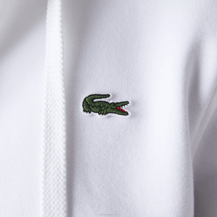 Lacoste SPORT Lightweight Bi-material Hoodie 646T948 White 800 Men