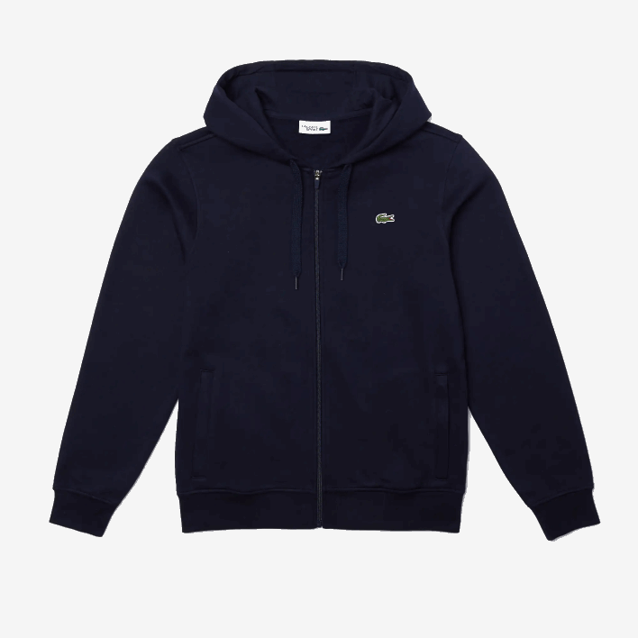 Lacoste SPORT Lightweight Bi-material Hoodie 646T949 Navy Blue 423 Men