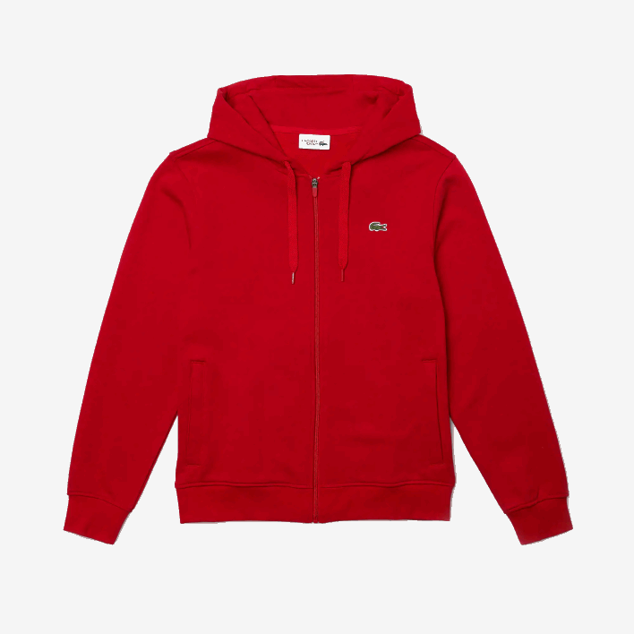 Lacoste SPORT Lightweight Bi-material Hoodie 646T963 Red E52 Men