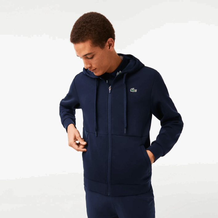 Lacoste SPORT Mesh Panels Hoodie 646T1019 Navy Blue 423 Men