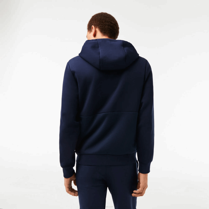 Lacoste SPORT Mesh Panels Hoodie 646T1019 Navy Blue 423 Men