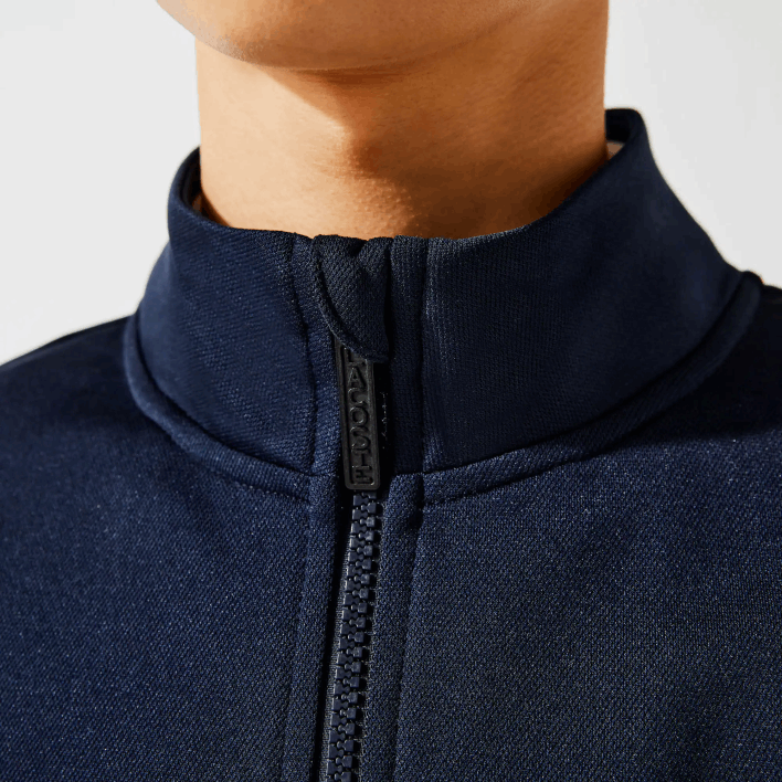 Lacoste SPORT Pique Zip Sweatshirt 646T1205 White Navy Blue R20 Men