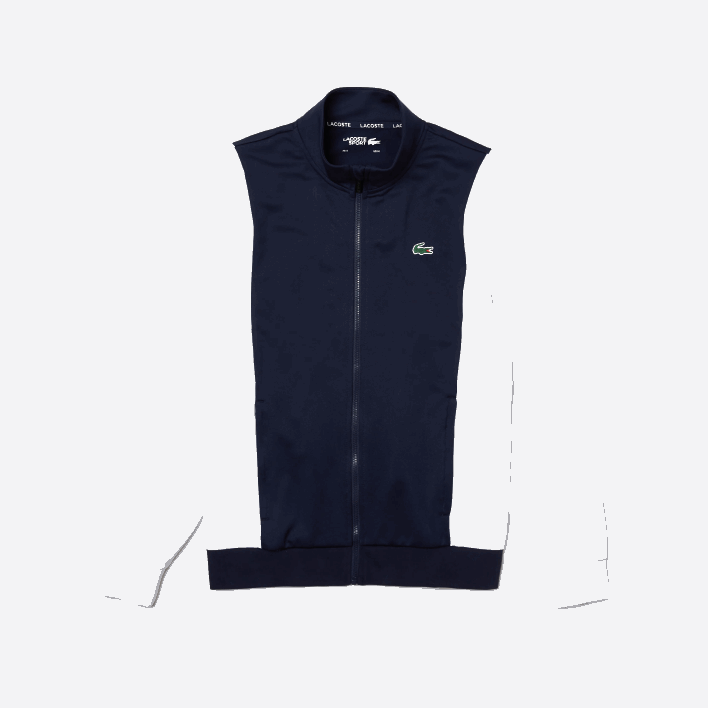Lacoste SPORT Pique Zip Sweatshirt 646T1205 White Navy Blue R20 Men