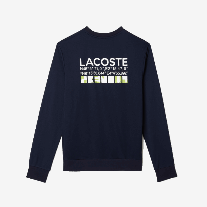 Lacoste SPORT Printed Tennis Sweatshirt 646T1055 Navy Blue 166 Men