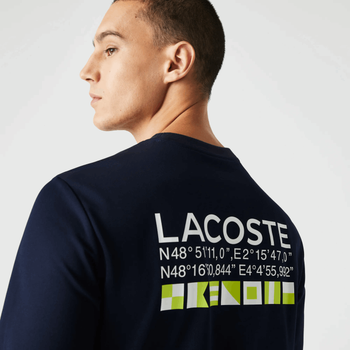 Lacoste SPORT Printed Tennis Sweatshirt 646T1055 Navy Blue 166 Men