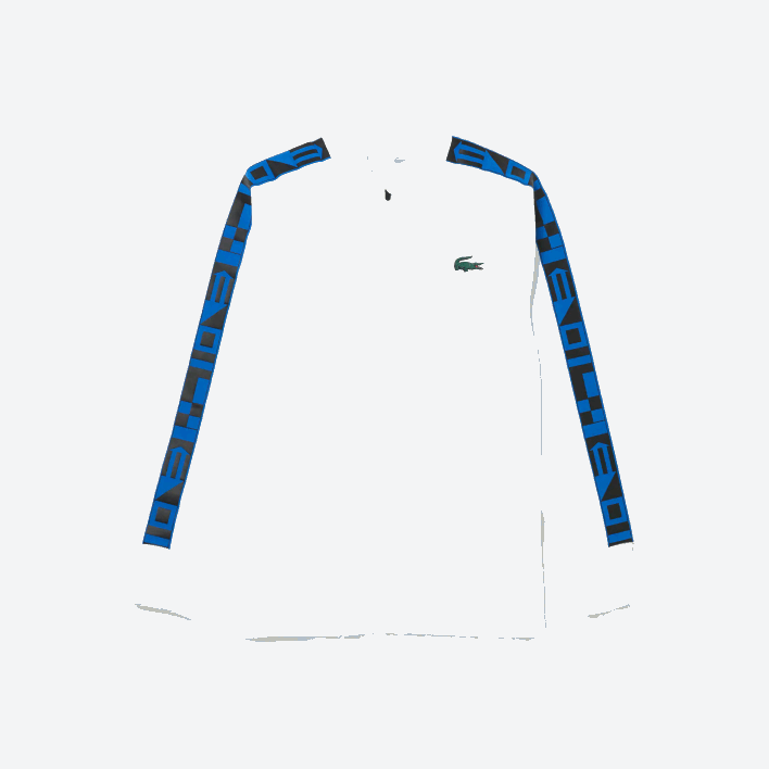 Lacoste SPORT Printed Zip Tennis Sweatshirt 646T1052 White 001 Men