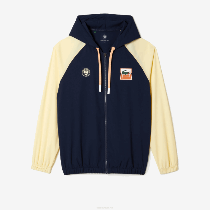 Lacoste SPORT Roland Garros Edition Zip Sweatshirt 646T375 Navy Blue Yellow WIM Men