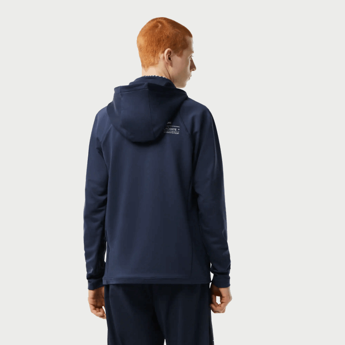 Lacoste SPORT Zipped High-Neck Hooded Sweatshirt 646T335 Blue XIE Men