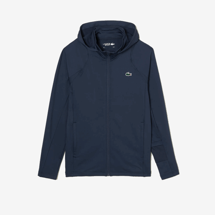Lacoste SPORT Zipped High-Neck Hooded Sweatshirt 646T335 Blue XIE Men