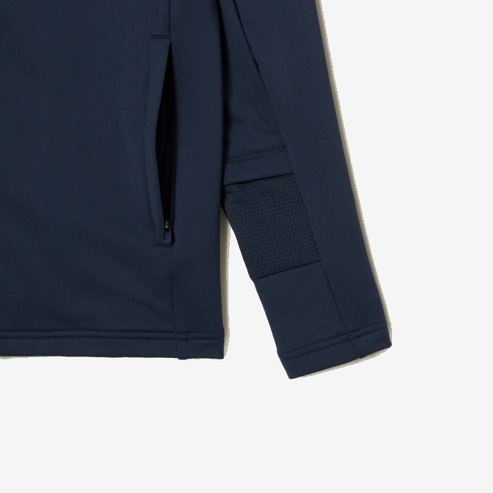 Lacoste SPORT Zipped High-Neck Hooded Sweatshirt 646T335 Blue XIE Men