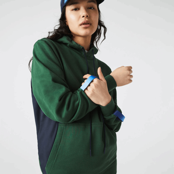 Lacoste SPORT x Theo Curin Organic Cotton Hoodie 646T1123 Green Navy Blue NL7 Men