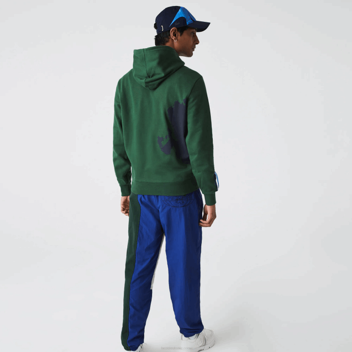 Lacoste SPORT x Theo Curin Organic Cotton Hoodie 646T1123 Green Navy Blue NL7 Men