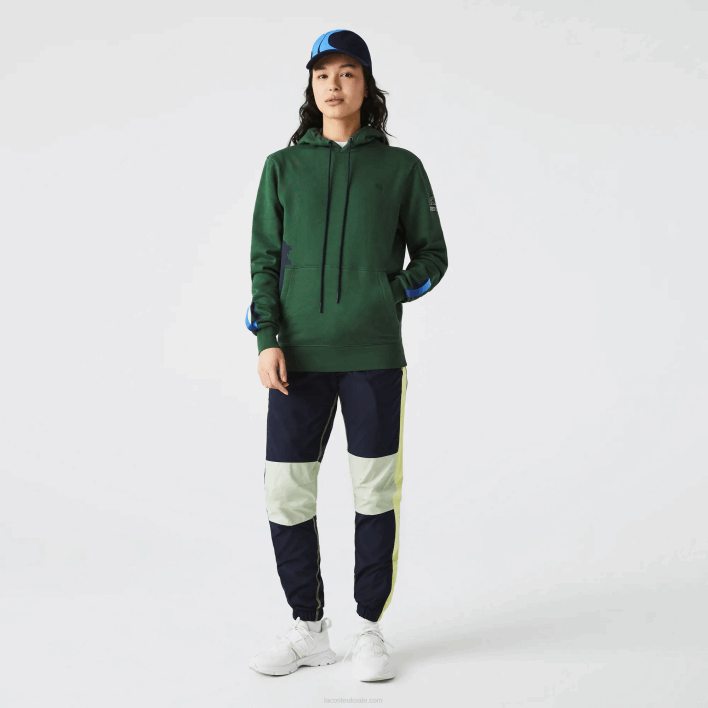 Lacoste SPORT x Theo Curin Organic Cotton Hoodie 646T1123 Green Navy Blue NL7 Men